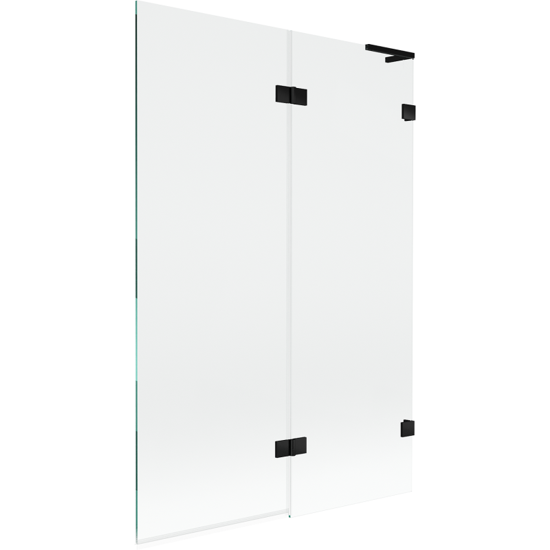 Mexen Lunar L 2-panel folding bath screen right 120 x 150 cm, transparent, black - 897L-120-100-70-00-P