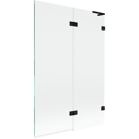 Mexen Lunar L 2-panel folding bath screen right 120 x 150 cm, transparent, black - 897L-120-100-70-00-P