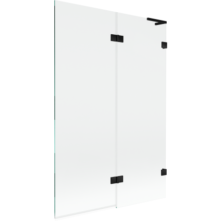 Mexen Lunar L 2-wing right bathtub screen 120 x 150 cm, transparent, black - 897L-120-100-70-00-P