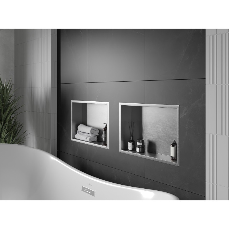 Mexen X-Wall-R niche shelf with flange 45 x 30 cm, inox - 1910453010