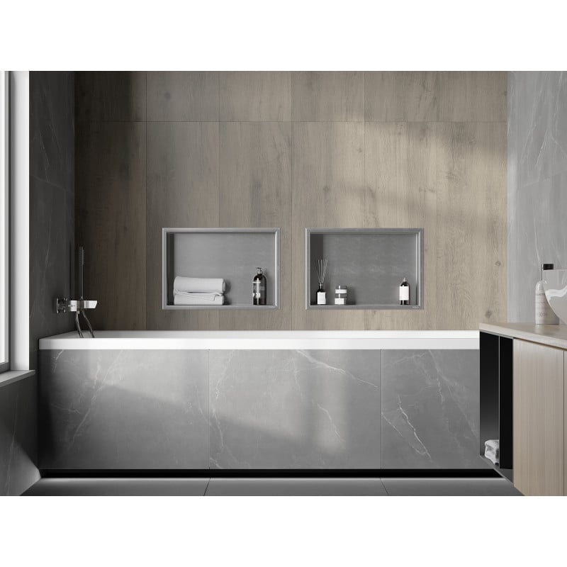 Mexen X-Wall-R recessed shelf with flange 45 x 30 cm, inox - 1910453010