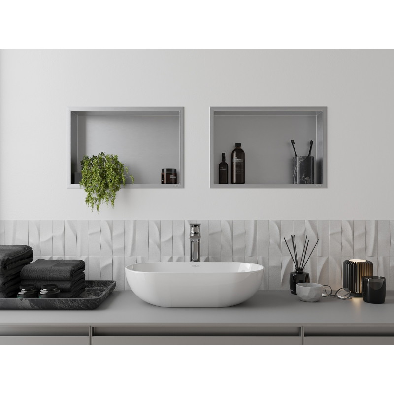 Mexen X-Wall-R niche shelf with flange 45 x 30 cm, inox - 1910453010