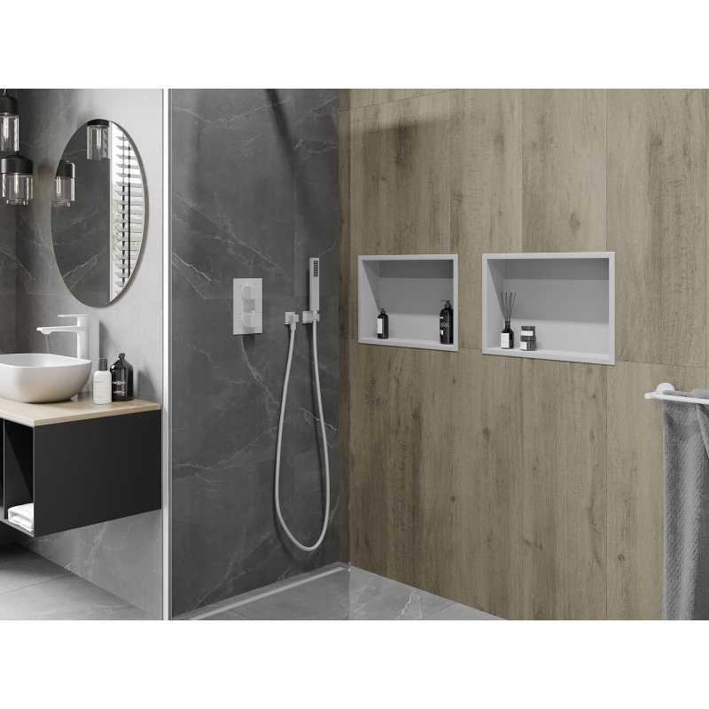 Mexen X-Wall-R niche shelf with flange 45 x 30 cm, white - 1920453010