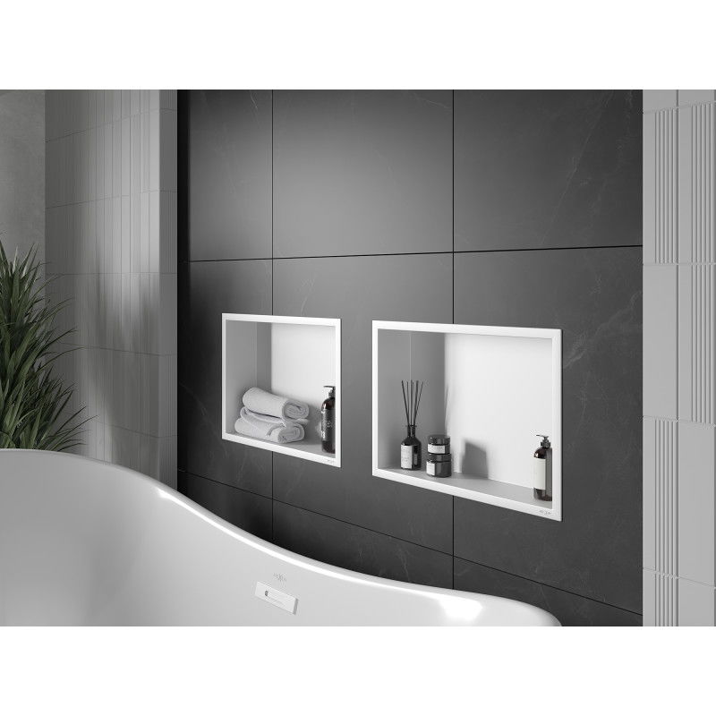 Mexen X-Wall-R recessed shelf with flange 45 x 30 cm, white - 1920453010