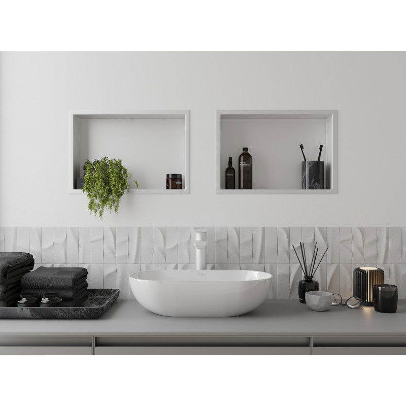 Mexen X-Wall-R recessed shelf with flange 45 x 30 cm, white - 1920453010