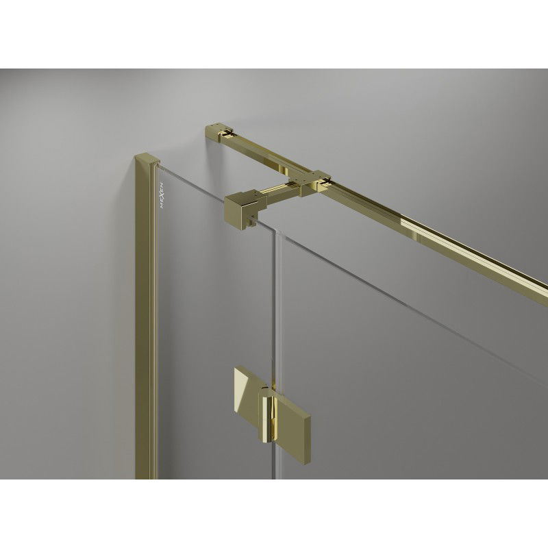 Mexen Mist-H T Right Hinged Shower Enclosure 110 x 110 cm, Transparent, Gold - 8A5T-110-110-50-00-P