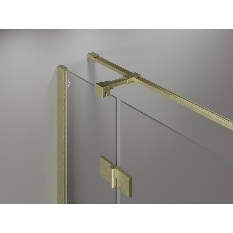 Mexen Mist-H T right-hand hinged shower cabin 90 x 70 cm, transparent, brushed gold - 8A5T-090-070-55-00-P
