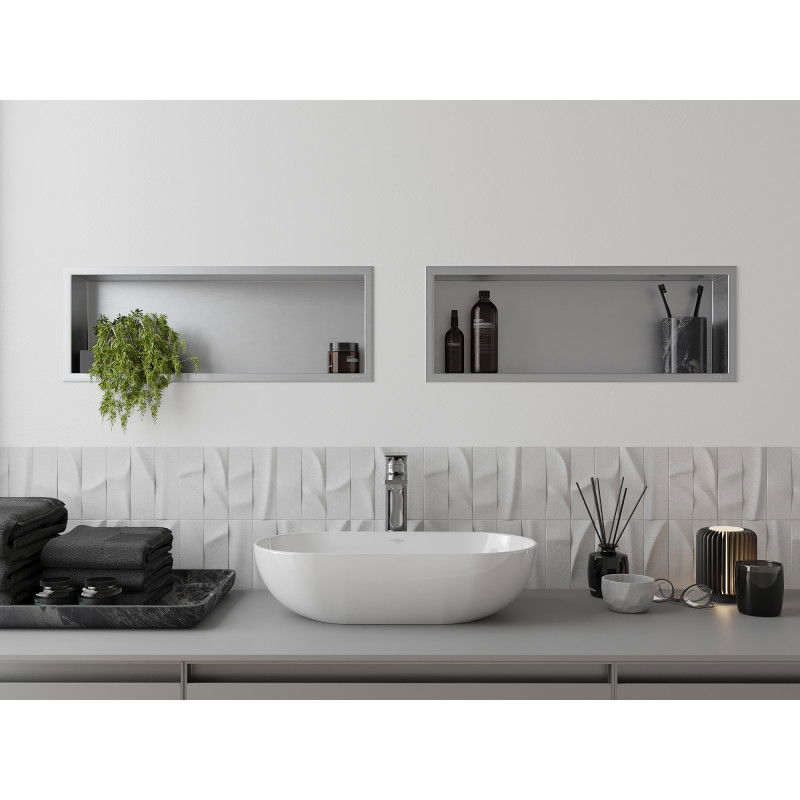 Mexen X-Wall-R niche shelf with flange 60 x 20 cm, inox - 1910602010