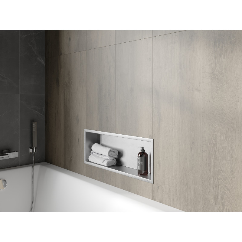 Mexen X-Wall-R recessed shelf with flange 60 x 20 cm, inox - 1910602010