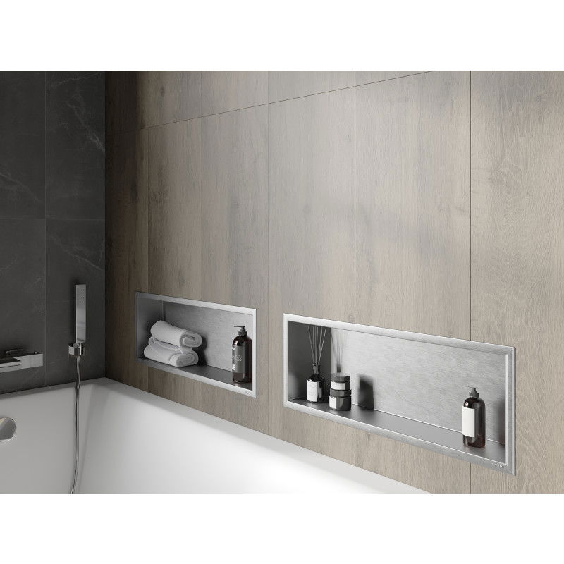 Mexen X-Wall-R niche shelf with flange 60 x 20 cm, inox - 1910602010