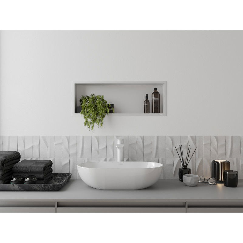 Mexen X-Wall-R recessed shelf with flange 60 x 20 cm, white - 1920602010