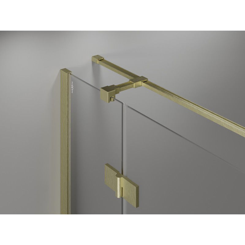 Mexen Mist-H T Hinged Shower Enclosure Left 70 x 90 cm, transparent, brushed gold - 8A5T-070-090-55-00-L