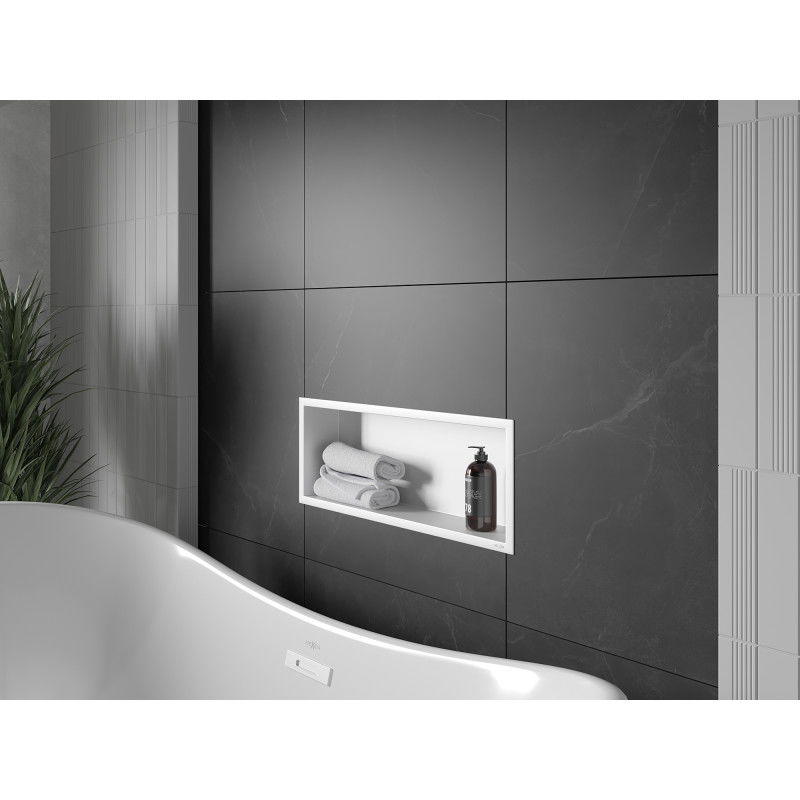 Mexen X-Wall-R recessed shelf with flange 60 x 20 cm, white - 1920602010