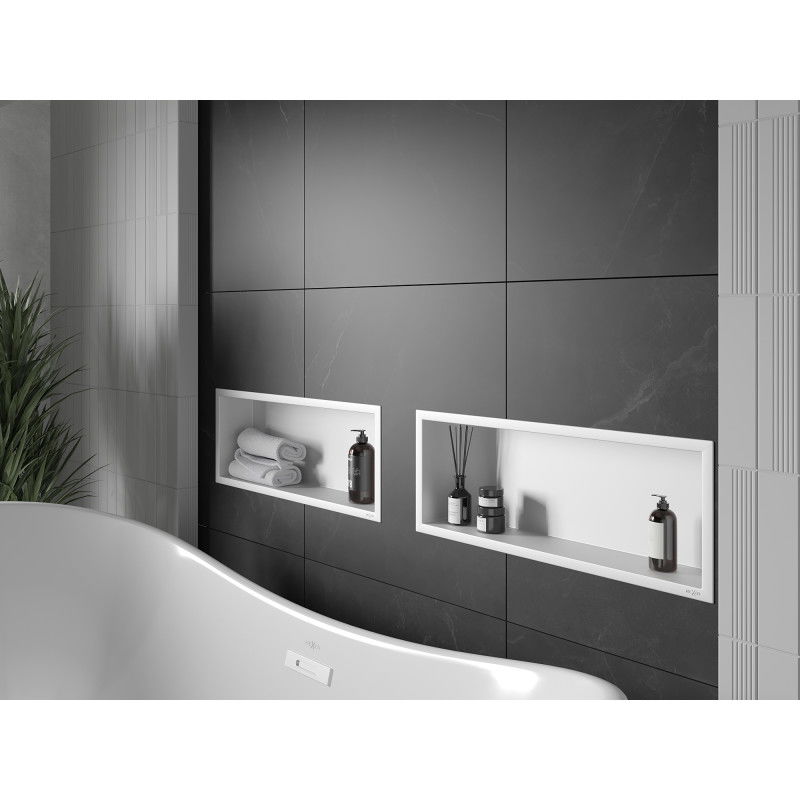 Mexen X-Wall-R recessed shelf with flange 60 x 20 cm, white - 1920602010