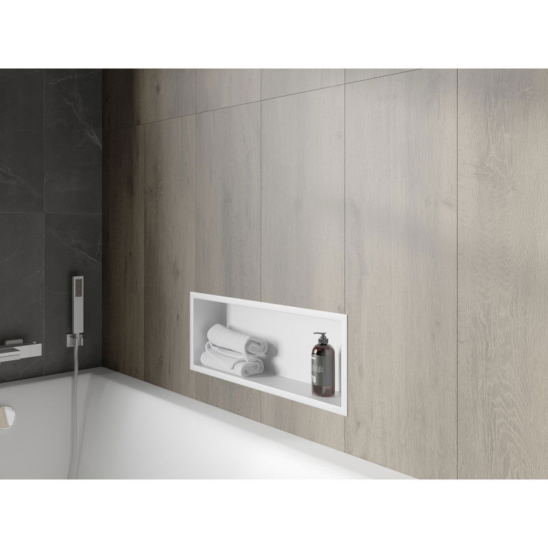 Mexen X-Wall-R recessed shelf with flange 60 x 20 cm, white - 1920602010