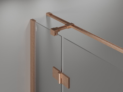 Mexen Mist H T shower enclosure hinged left 90 x 90 cm, transparent, brushed copper - 8A5T-090-090-65-00-L