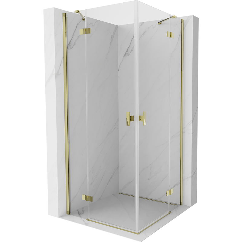 Mexen Mist H Duo Pivot Shower Enclosure 70 x 70 cm, Transparent, Gold - 8A5-070L-070P-50-00