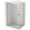 Mexen Mist H Duo 80 x 70 cm Pivot Shower Enclosure, Transparent, Gold - 8A5-080L-070P-50-00