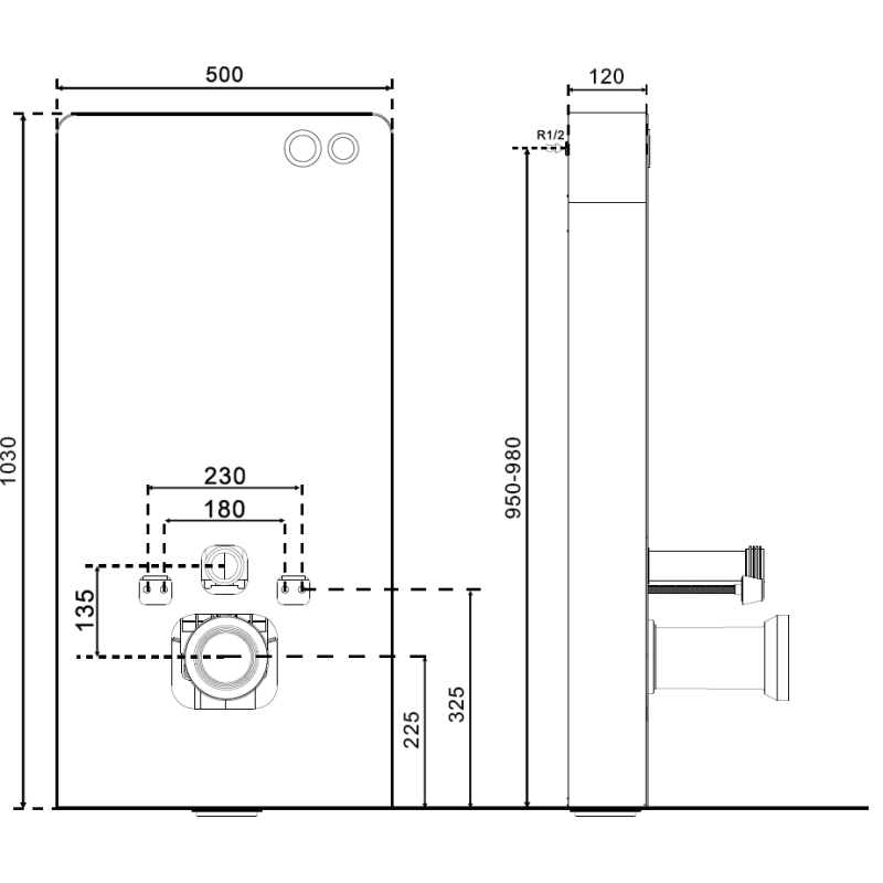 Mexen Tex Air G pneumatic surface-mounted WC frame, white glass - 61150A-20