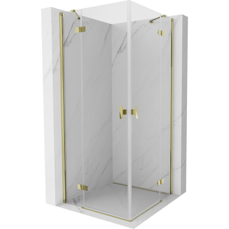 Mexen Mist-H Duo Hinged Shower Enclosure 75 x 75 cm, transparent, gold - 8A5-075L-075P-50-00
