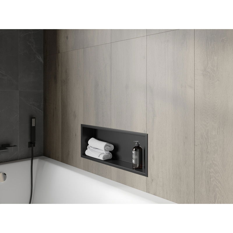 Mexen X-Wall-R recess shelf with flange 60 x 20 cm, black - 1970602010