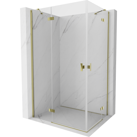 Mexen Mist-H Duo left pivot shower enclosure 95 x 85 cm, clear, gold - 8A5-095L-085P-50-00