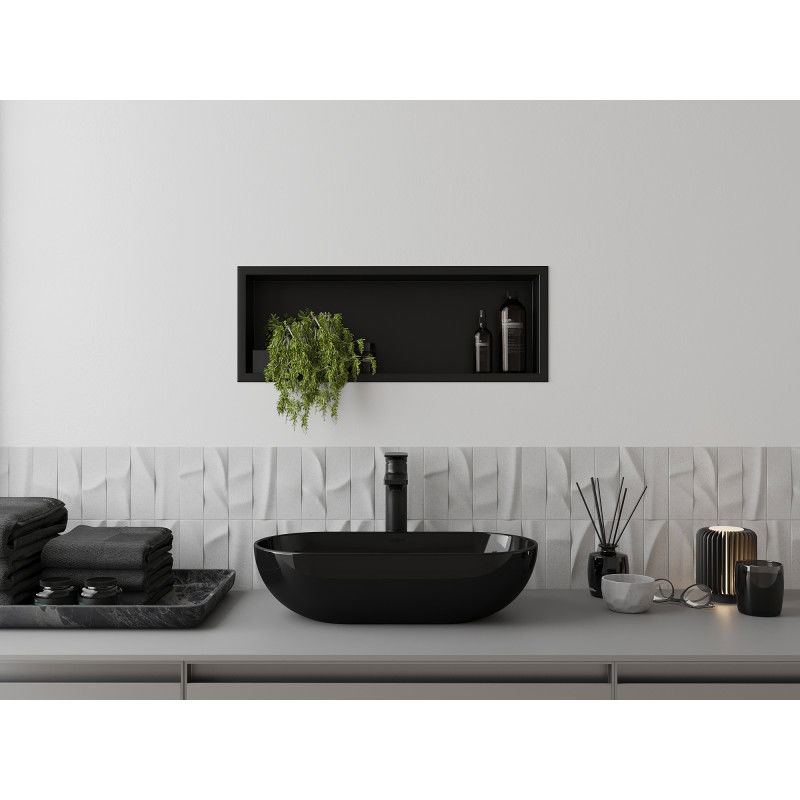 Mexen X-Wall-R recess shelf with flange 60 x 20 cm, black - 1970602010