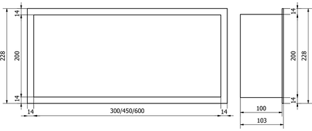 Mexen X-Wall-R shower niche with flange 60 x 20 cm, Gold- 1950602010