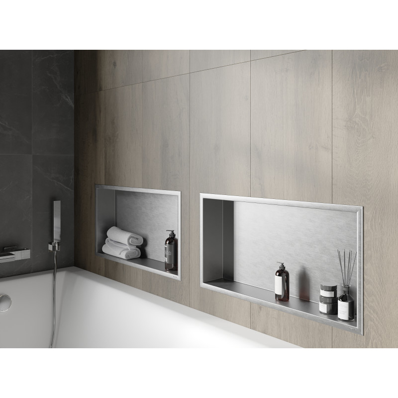 Mexen X-Wall-R niche shelf with flange 60 x 30 cm, inox - 1910603010