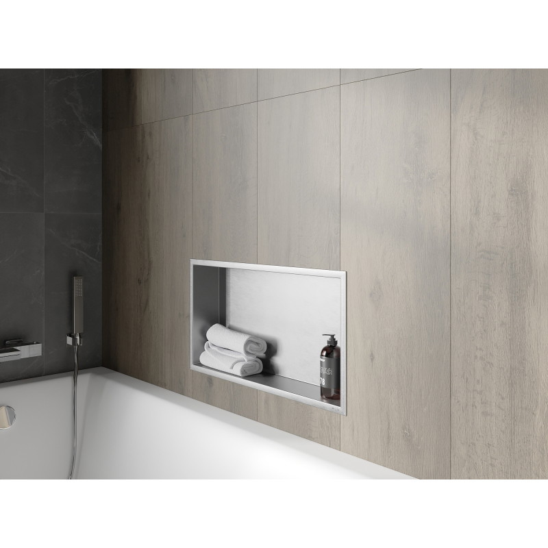 Mexen X-Wall-R recessed shelf with flange 60 x 30 cm, inox - 1910603010