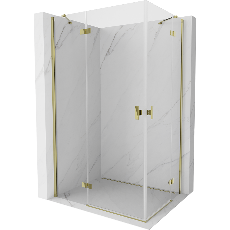 Mexen Mist-H Duo Left Pivot Shower Enclosure 105 x 95 cm, Transparent, Gold - 8A5-105L-095P-50-00