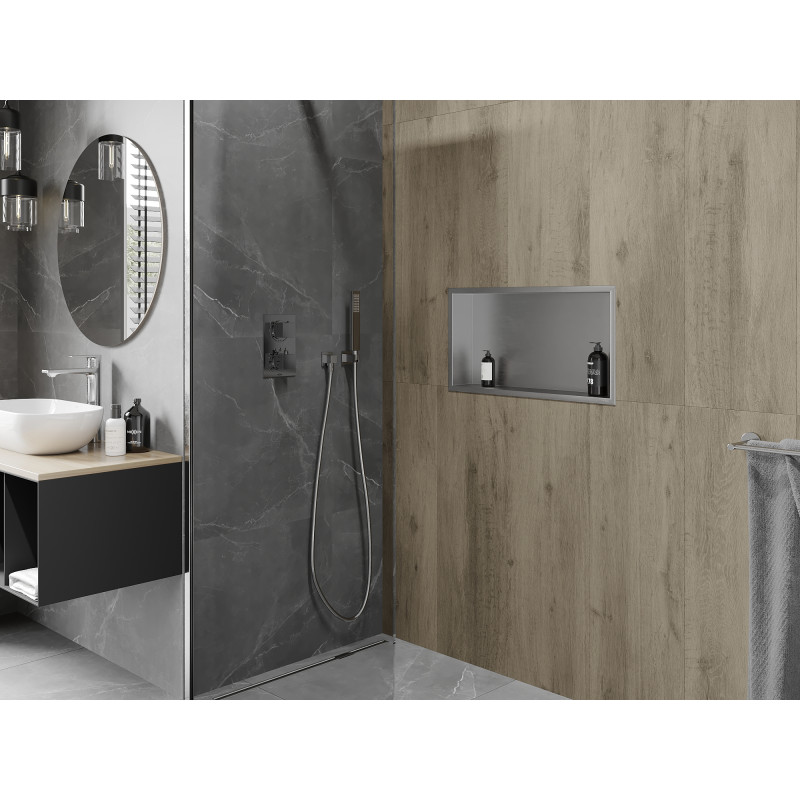 Mexen X-Wall-R niche shelf with flange 60 x 30 cm, inox - 1910603010