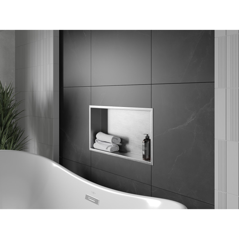 Mexen X-Wall-R niche shelf with flange 60 x 30 cm, inox - 1910603010