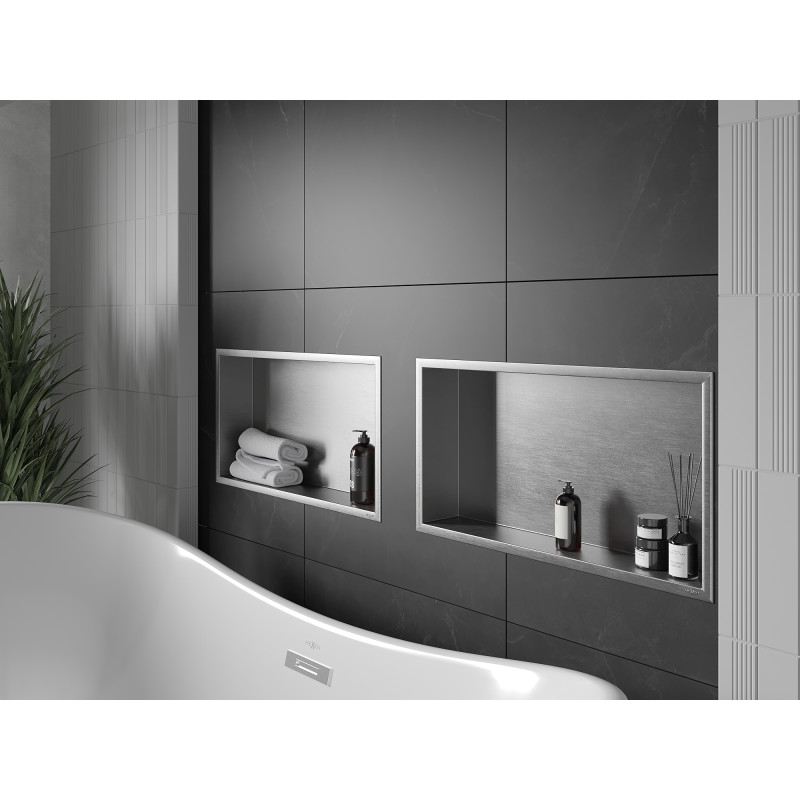 Mexen X-Wall-R niche shelf with flange 60 x 30 cm, inox - 1910603010