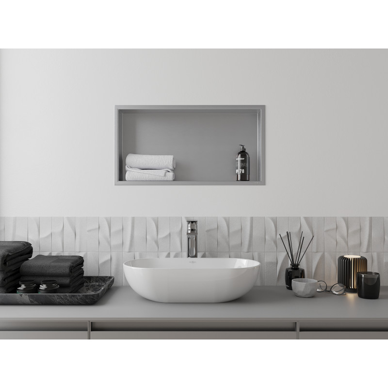 Mexen X-Wall-R niche shelf with flange 60 x 30 cm, inox - 1910603010