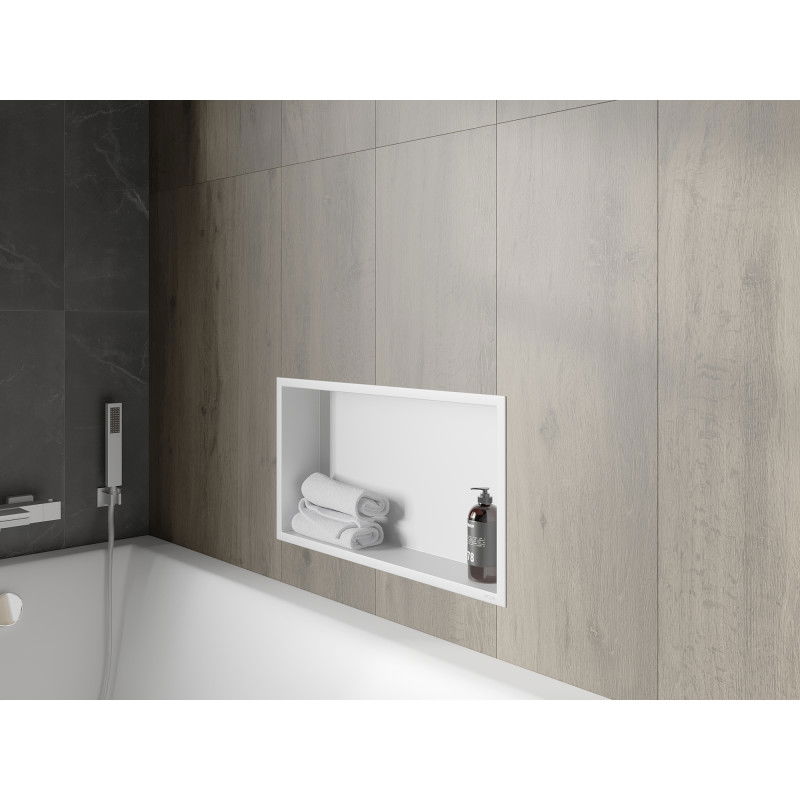Mexen X-Wall-R recessed shelf with flange 60 x 30 cm, white - 1920603010