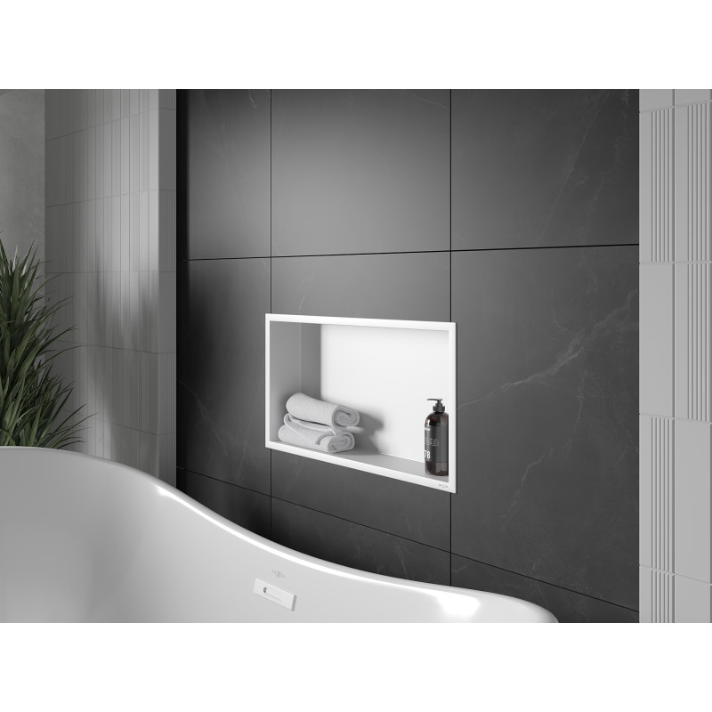 Mexen X-Wall-R niche shelf with collar 60 x 30 cm, white - 1920603010
