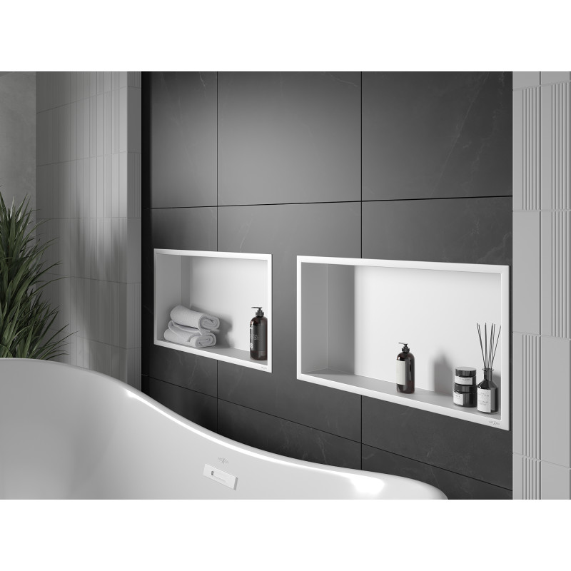 Mexen X-Wall-R niche shelf with collar 60 x 30 cm, white - 1920603010