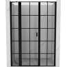 Mexen Mist left hinged shower door 140 cm, black grid, black - 8A4-140-001-70-77-L