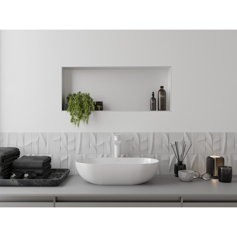 Mexen X-Wall-R niche shelf with collar 60 x 30 cm, white - 1920603010
