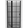 Mexen Mist L Left Hinged Shower Door 90 cm, Black Grid, Black - 8A4L-090-000-70-77-L