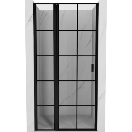 Mexen Mist L left hinged shower door 110 cm, black grid, black - 8A4L-110-000-70-77-L
