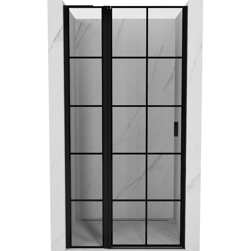 Mexen Mist L left-hinged shower door 115 cm, black grid, black - 8A4L-115-000-70-77-L