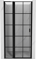 Mexen Mist L Left Hinged Shower Door 120 cm, Black Grid, Black - 8A4L-120-000-70-77-L