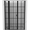 Mexen Mist L left folding shower door 135 cm, black grid, black - 8A4L-135-001-70-77-L