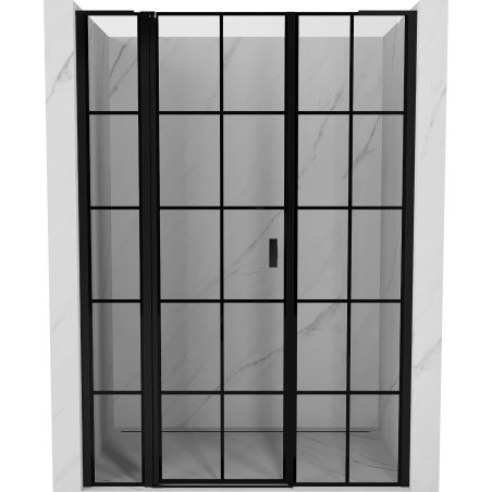 Mexen Mist L shower door swing left 155 cm, black grid, black - 8A4L-155-001-70-77-L