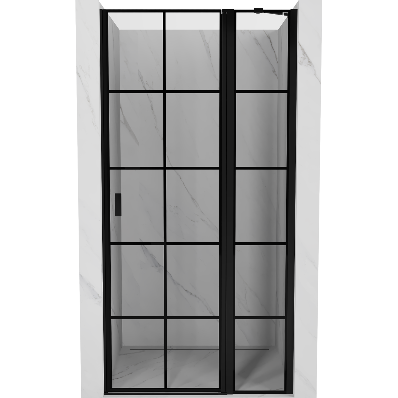 Mexen Mist right hinged shower door 70 cm, black grid, black - 8A4-070-000-70-77-P