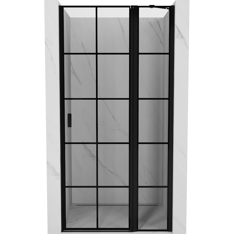 Mexen Mist right swing shower door 100 cm, black grid, black - 8A4-100-000-70-77-P