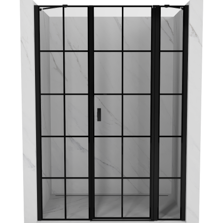 Mexen Mist shower door swinging right 135 cm, black grid, black - 8A4-135-001-70-77-P