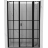 Mexen Mist right hinged shower door 155 cm, black grid, black - 8A4-155-001-70-77-P
